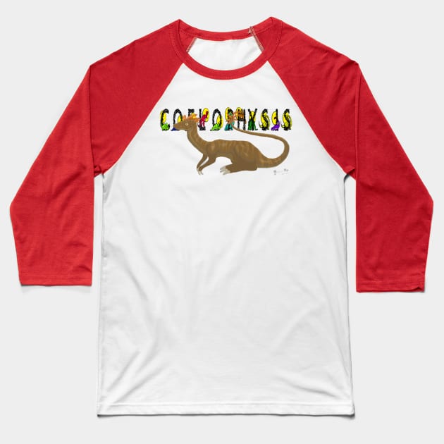 Coelophysis Design Baseball T-Shirt by AMadCupofTee